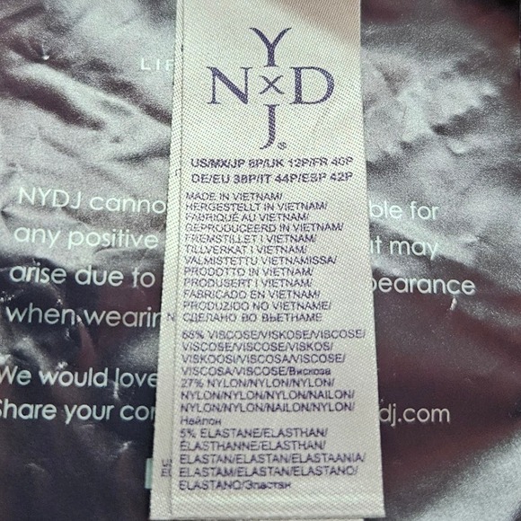 NYDJ Black Pull On Lift Tuck Original Slimming Pants 8P NWT - Picture 6 of 7